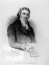 Portrait of Edward Jenner, Lithography by de Frey
